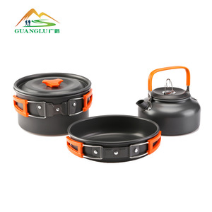 Guanglu Outdoor <b>Cookware</b> Set 3-4L Nonstick Portable Camping Pot Teapot Set for 2-3 People - Product Image 1