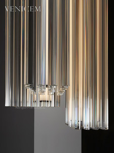 Lámpara de Araña Italiana Venicem GRACE, Estilo Lujoso, para <span class=keywords><strong>Restaurante</strong></span>, Bar, Cristal, Acero Inoxidable, LED, Colgante - Product Image 5