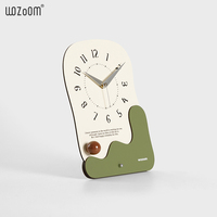 WOZOOM, decoración de madera, reloj de péndulo de mesa, reloj de péndulo de Arte de escritorio, reloj de viento crema, decoración de muebles interiores