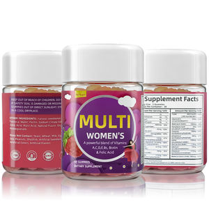 निजी लेबल महिलाओं के मल्टीविटामिन सी युक्त गुम्मीज पूर्ण मल्टीविटामिन ए सी डी बायोटिन फोलिक एसिड गुम्मीज पूर्ण मल्टीविटामिन गुम्मीज - Product Image 2