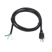 Cordon d'alimentation CA LEMON 18AWG, prise américaine 3 broches NEMA 5-15P, isolation PVC, 15A, extrémité dénudée, fil SJT, 1,8 m pour appareils électroménagers