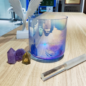 Cuencos Cantores Transparentes Q're, Instrumentos de Sanación con Sonido de Cristal, Juego de Cuencos Cantores de Cristal de Cuarzo de Color Cósmico Claro - Product Image 1