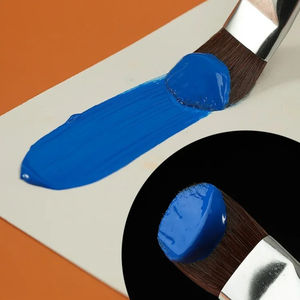 Lot de 6 pinceaux en poils de belette, forme <span class=keywords><strong>noisette</strong></span>, manche long en bouleau, poils en acrylique noir, fournitures de peinture à l'huile, matériel artistique - Product Image 3