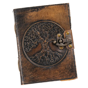 Tree of Life Leather Journal Handmade Vintage Diary with Antique <b>Lock</b> Spiritual Writing Notebook & Gifts - Product Image 4