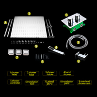 Ensemble de robinetterie de douche LED 2026 en acier inoxydable SUS 304 avec mitigeur à température constante et jets de 4 pouces