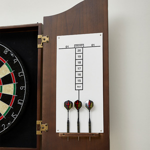 Wall Mounted Wooden Cabinet Dartboard Set, 18 Inch Sisal Tournament <strong>Dart</strong> <strong>Board</strong> with <strong>Scoreboard</strong> &amp; 6 Steel Tip <strong>Darts</strong>,for Home/Bar - Product Image 4