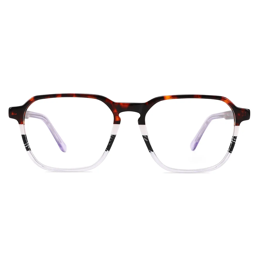 P6229 Latest new design amber square acetate spectacle glasses frames eyeglass