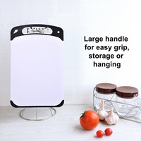 Ensemble de 3 planches à découper uniques, non toxiques, en plastique PP de grande taille, épaisseur 1,5 cm, antidérapantes, lavables au lave-vaisselle, pour fruits, steaks et poissons