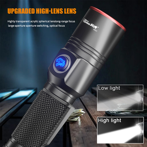 2025 mới tầm xa di động zoom chiến thuật đèn pin dẫn đèn với 1000 <span class=keywords><strong>Lumens</strong></span> USB sạc thông minh Torch ánh sáng - Product Image 2