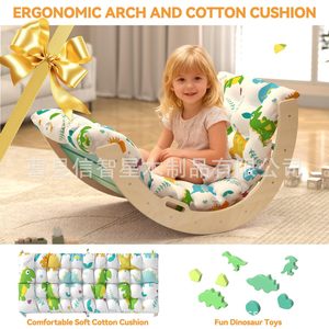 Structure de jeu d'escalade intérieure en bois 185.92x52.07x57.91cm 9-en-1 pour enfants de 3 à 6 ans - Product Image 5