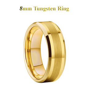 Alliance de mariage en carbure de tungstène plaqué or personnalisée, classique, pour homme et femme, alliance de <span class=keywords><strong>couple</strong></span>, Guldring Zlaty Prsten Gouden Wolframringe - Product Image 5