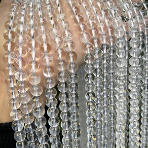 Perles <span class=keywords><strong>de</strong></span> cristal blanc naturel, perles <span class=keywords><strong>de</strong></span> quartz clair rondes, pierres précieuses en vrac pour la fabrication <span class=keywords><strong>de</strong></span> bijoux - Product Image 3