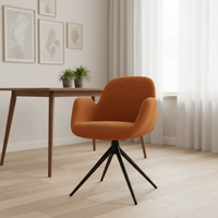 Chaise de salle à manger au design moderne et luxueux, revêtement en velours doux, fonction rotative, structure en métal, hauteur réglable, mobilier pour la maison