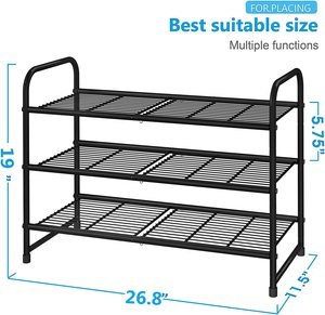 Metal Stackable Shoe Rack Expandable & Adjustable Shoe Shelf Storage Organizer for Your Home Furniture shoe rack storage - Product Image 2