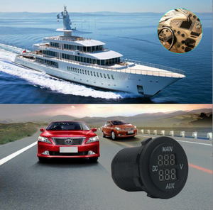 6-60V đôi Vôn kế Điện áp Meter không thấm nước 12V-48V DC kỹ thuật số vôn kế hiển thị với tiêu chuẩn Nut cho xe tải RV ATV - Product Image 6