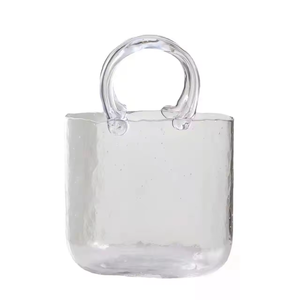 Luxury Transparent Crystal Decorative Flower <strong>Glass</strong> Handbag <strong>Vases</strong> Purse <strong>Bag</strong> <strong>Vase</strong> for Home Decor - Product Image 4