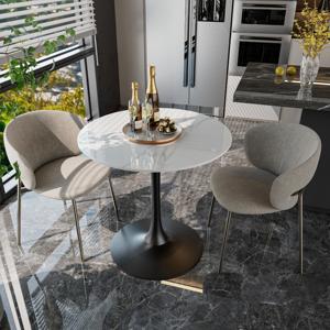 White <b>Marble</b> Sintered Stone <b>Table</b> <b>Top</b> with Gold Aluminum Edge | Luxury Commercial Tabletop Wholesale - Product Image 5