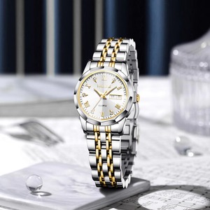 Montre-bracelet de luxe pour femme Drioshipping en or rose 2618, montre à quartz tendance Relogio Feminino avec bracelet en acier inoxydable et boîtier en alliage - Product Image 3