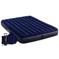 INTEX 64765 Aufblasbares Bett für Zwei Personen mit 2 Kissen, Blaues Tragbares Luftbett für Camping
