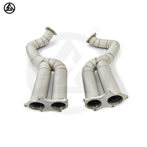 Tuyaux de liaison et tuyau de descente en acier inoxydable CSZ avec bouclier chauffant pour Porsche <span class=keywords><strong>718</strong></span> Cayman GT4/Spyder/<span class=keywords><strong>GTS</strong></span> 4.0L <span class=keywords><strong>2020</strong></span>- - Product Image 4