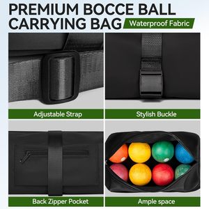 Sac de transport pour boules de bocce avec poches, sac de rangement étanche pour 8 balles de bocce - Product Image 5
