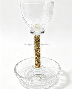<span class=keywords><strong>Coupe</strong></span> Kiddouss en Cristal de Luxe avec Plateau, Tige Ornée de Pierres Précieuses, Gobelet <span class=keywords><strong>à</strong></span> Vin Esthétique pour Shabbat, Coffret Cadeau, Vente en Gros - Product Image 1