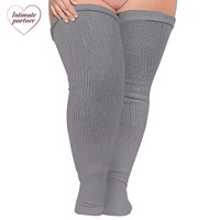Chaussettes en coton unies grande taille, extra longues et extra épaisses, au-dessus du genou, tendance 2025, accessoires vestimentaires pour femmes