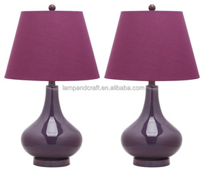 Lámpara de Mesa de Vidrio Roja para Sala de Estar con Pantalla Blanca Decorativa para Sala de Estar, Dormitorio, Casa, Mesita de Noche - Product Image 3