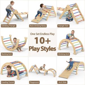Triángulo de escalada para niños, estructura de escalada tipo Pikler, triángulo Pikler de madera, conjunto de triángulos de escalada para interiores. - Product Image 5