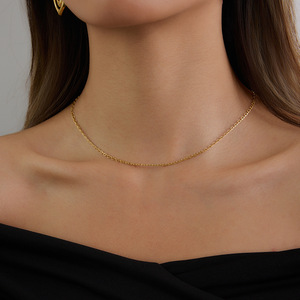 สร้อยคอโซ่สแตนเลสทอง 18K ดีไซน์ทรงเรขาคณิตของขวัญเครื่องประดับ JDN0302004 - Product Image 2