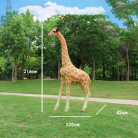 Estatua de Animal de Resina, Adorno Resistente al Desgaste, Jirafa Realista de Gran Tamaño para Exteriores, Escultura de Fibra de Vidrio, Modelo para Hoteles, Resorts y Espacios Verdes
