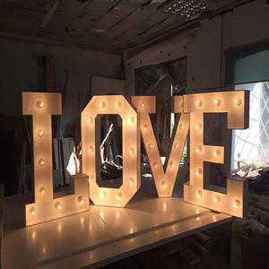 مصنع شحنة ديكور الزفاف أضواء عملاقة 4 أقدام سرادق إلكتروني أدى أرقام كبيرة عملاقة تضيء رسائل الصمام سرادق رسائل الحب - Product Image 4