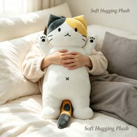 Peluche chat longue et personnalisée, oreiller chat en peluche dessin animé sur mesure, poupée en peluche personnalisée pour la décoration intérieure