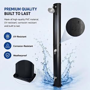 Station de <span class=keywords><strong>douche</strong></span> <span class=keywords><strong>solaire</strong></span> extérieure 35L avec mitigeur eau chaude/froide et robinet de lavage des pieds pour piscine, jardin, plage, complexe hôtelier - Product Image 4