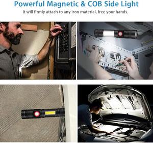 Mạnh Mẽ Chống Thấm Zoomable Sạc Mini <span class=keywords><strong>LED</strong></span> Khẩn Cấp Chiến Thuật Từ T6 Đèn Pin Với Cob Ánh Sáng Bên Cạnh <span class=keywords><strong>Torch</strong></span> Đèn Pin - Product Image 4