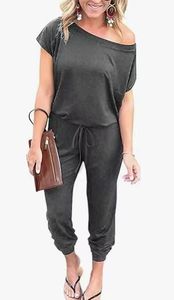 Combinaison pour femme à épaules dénudées, manches courtes et poches, tendance <span class=keywords><strong>printemps</strong></span>-été - Product Image 6