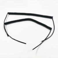 Câble Ethernet spiralé industriel flexible noir 2x0,5mm² avec gaine en PU, câble spiralé automobile