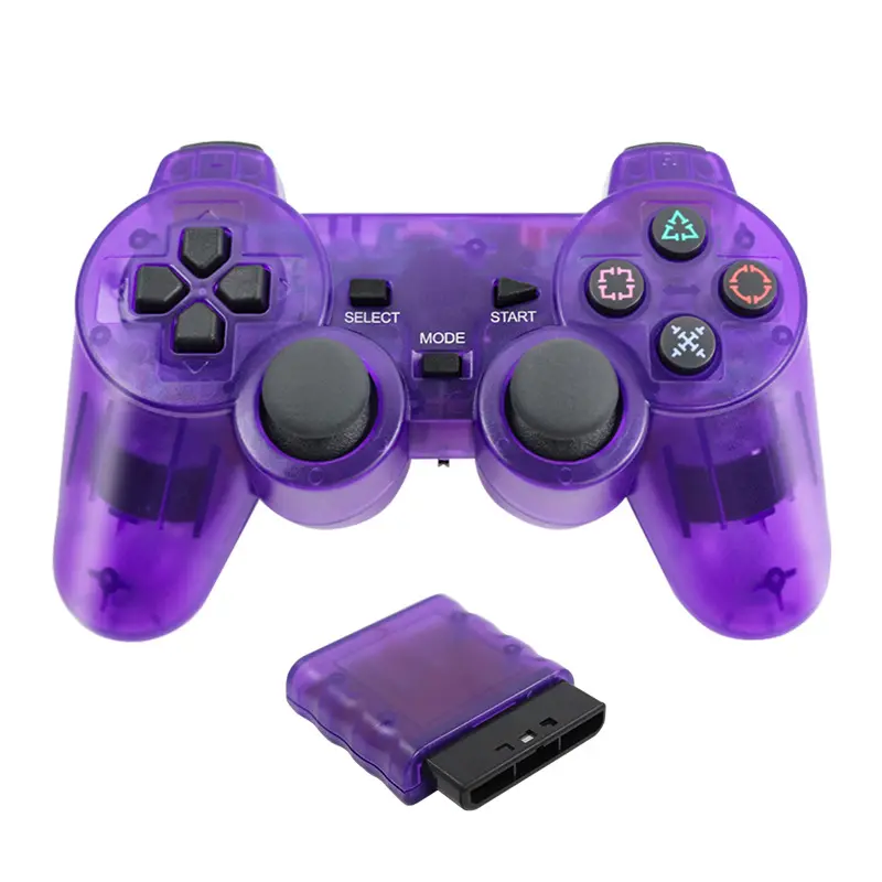 Hot sales transparent design gaming accessories 2.4G wireless game controller joystick for PS2