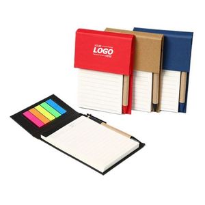 Custom Flip Page Sticky Notes Notebook Hard Cover Repositionable <b>Memo</b> <b>Pad</b> Set With Logo Printing for Corporate Gifts - Product Image 1