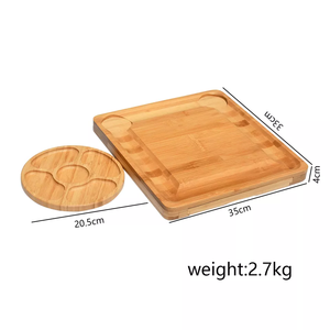 Planche à fromage carrée en bambou écologique Youlike avec couverts et plateau à fromage rond pour la cuisine - Product Image 5