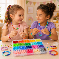 Kit de fabrication de bracelets d'amitié avec perles Pony, 4026 pièces, 72 couleurs, plusieurs types, 10 modèles de bracelets, perles de lettres assorties, boîte en plastique, DIY
