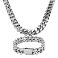 Nouvelle Chaîne Cubaine Épaisse Tendance en Acier Inoxydable Plaqué Or 18K – Collier Lourd en Acier Inoxydable Personnalisé