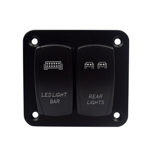 สวิตช์โยกแบบกันน้ำ 2 ช่อง 12V SPST แผงอลูมิเนียม ไฟ LED สวิตช์เปิด-ปิด สำหรับเรือ รถยนต์ สวิตช์โยกแบบเลเซอร์ - Product Image 6