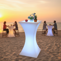 Tabouret de bar haut lumineux à LED en plastique de luxe, alimenté par batterie rechargeable, pour discothèque, bar à cocktails, bar à domicile et hôtel