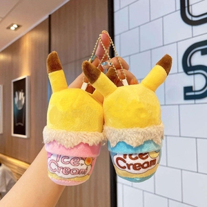 Porte-clés en peluche doux Pekachu à oreilles de 12 cm (4 pouces) style crème glacée, idéal pour l'été, vente en gros pour distributeurs automatiques de jouets <span class=keywords><strong>Pokémon</strong></span> - Product Image 6