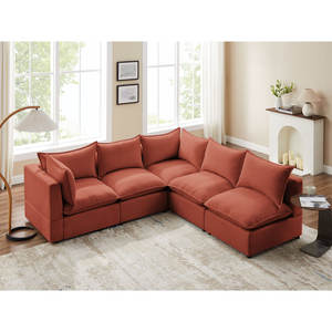 Chaise sectionnelle modulaire de meubles d'ensemble de sofa de salon de toux de velours de courbe pour la maison - Product Image 2