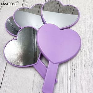 Hot Sale Purple Heart-Shape Pocket Travel Makeup <b>Mirror</b> OEM Logo Handheld Customizable Makeup <b>Mirror</b> - Product Image 1