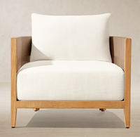 Chaise longue en teck Balmain résistante aux intempéries, aux UV et à l'eau, pour patio extérieur moderne