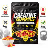 Gommes de créatine monohydrate 5g par portion, supplément en gommes pour l'entraînement en salle de sport, soutien musculaire, formule végétalienne, marque privée