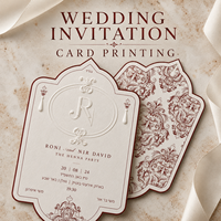 Invitations de mariage de luxe avec enveloppes, gaufrage à chaud personnalisé sur papier texturé